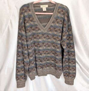 Pronto Uomo Firenze Made in Italy Vintage Wool Merino Knit V Neck Sweater XL